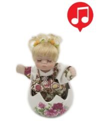 AZ001 - Bebê musical no ovo de porcelana (15 cm)